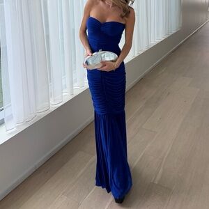 Norma Kamali Fish Tail Gown royal blue small